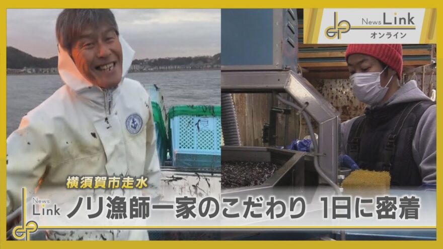 【ニュース】横須賀市走水 ノリ漁師一家の1日に密着